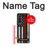 Samsung Galaxy Fold3 5G Hard Case Firefighter Thin Red Line Flag with custom name