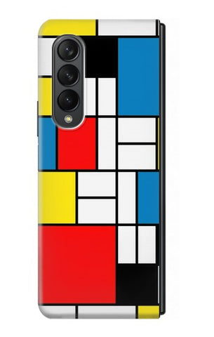 Samsung Galaxy Fold3 5G Hard Case Piet Mondrian Line Art Composition