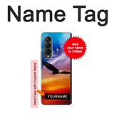 Samsung Galaxy Fold3 5G Hard Case Bald Eagle Flying Colorful Sky with custom name