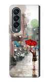 Samsung Galaxy Fold4 Hard Case Girl in The Rain