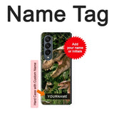 Samsung Galaxy Fold4 Hard Case Trex Raptor Dinosaur with custom name