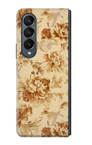 Samsung Galaxy Fold4 Hard Case Flower Floral Vintage Pattern