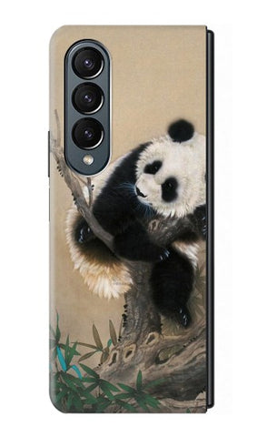 Samsung Galaxy Fold4 Hard Case Panda Fluffy Art Painting