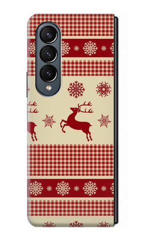 Samsung Galaxy Fold4 Hard Case Christmas Snow Reindeers