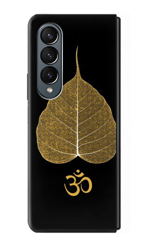 Samsung Galaxy Fold4 Hard Case Gold Leaf Buddhist Om Symbol