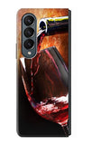 Samsung Galaxy Fold4 Hard Case Red Wine Bottle And Glass