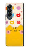 Samsung Galaxy Fold4 Hard Case Cute Cat Pattern