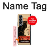 Samsung Galaxy Fold4 Hard Case Chat Noir The Black Cat with custom name