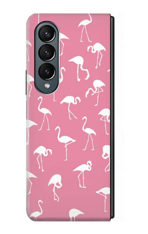 Samsung Galaxy Fold4 Hard Case Pink Flamingo Pattern