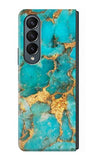 Samsung Galaxy Fold4 Hard Case Aqua Turquoise Stone