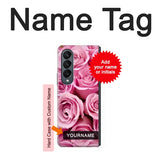 Samsung Galaxy Fold4 Hard Case Pink Rose with custom name
