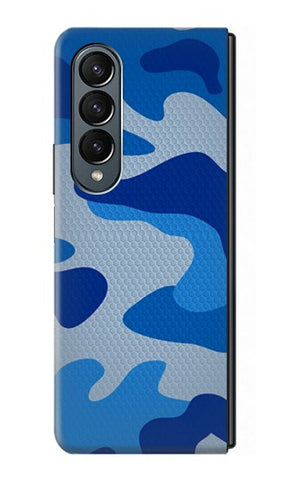 Samsung Galaxy Fold4 Hard Case Army Blue Camouflage