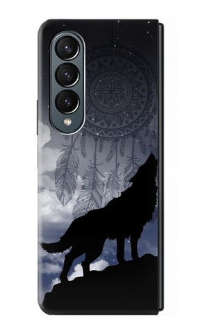 Samsung Galaxy Fold4 Hard Case Dream Catcher Wolf Howling