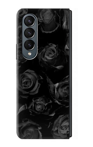 Samsung Galaxy Fold4 Hard Case Black Roses
