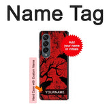 Samsung Galaxy Fold4 Hard Case Crow Black Tree with custom name