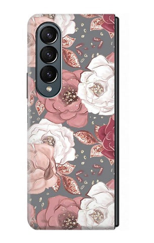 Samsung Galaxy Fold4 Hard Case Rose Floral Pattern
