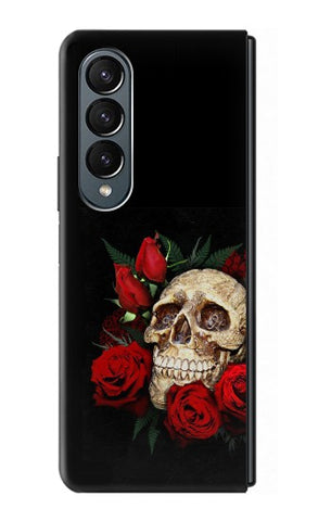 Samsung Galaxy Fold4 Hard Case Dark Gothic Goth Skull Roses