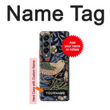 Samsung Galaxy Fold4 Hard Case William Morris Strawberry Thief Fabric with custom name