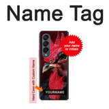 Samsung Galaxy Fold4 Hard Case Chicken Rooster with custom name