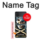 Samsung Galaxy Flip3 5G Hard Case Pirate Skull Punk Rock with custom name