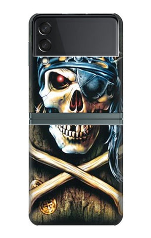 Samsung Galaxy Flip3 5G Hard Case Pirate Skull Punk Rock