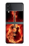 Samsung Galaxy Flip3 5G Hard Case Fire Guitar Burn