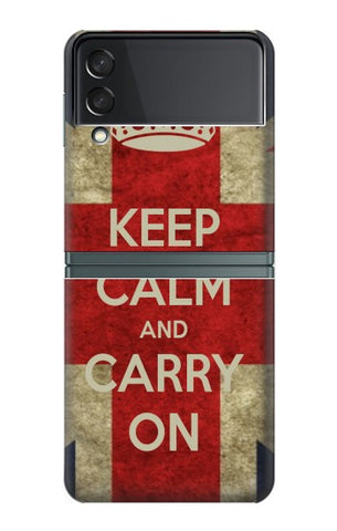 Samsung Galaxy Flip3 5G Hard Case Keep Calm and Carry On