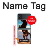 Samsung Galaxy Flip3 5G Hard Case Wild Black Horse with custom name