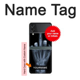 Samsung Galaxy Flip3 5G Hard Case X-ray Hand Middle Finger with custom name