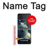 Samsung Galaxy Flip3 5G Hard Case White Wolf with custom name