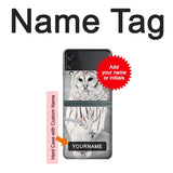 Samsung Galaxy Flip3 5G Hard Case Snowy Owl White Owl with custom name