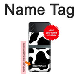 Samsung Galaxy Flip3 5G Hard Case Seamless Cow Pattern with custom name