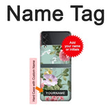 Samsung Galaxy Flip3 5G Hard Case Flower Floral Art Painting with custom name