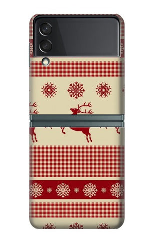 Samsung Galaxy Flip3 5G Hard Case Christmas Snow Reindeers