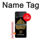 Samsung Galaxy Flip3 5G Hard Case Gold Leaf Buddhist Om Symbol with custom name