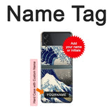 Samsung Galaxy Flip3 5G Hard Case Katsushika Hokusai The Great Wave off Kanagawa with custom name