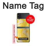 Samsung Galaxy Flip3 5G Hard Case Yellow Snake Skin with custom name