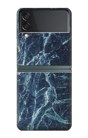 Samsung Galaxy Flip3 5G Hard Case Light Blue Marble Stone Texture Printed