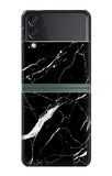 Samsung Galaxy Flip3 5G Hard Case Black Marble Graphic Printed