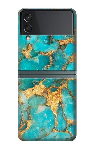 Samsung Galaxy Flip3 5G Hard Case Aqua Turquoise Stone