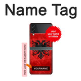 Samsung Galaxy Flip3 5G Hard Case Albania Red Flag with custom name