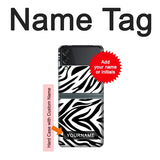 Samsung Galaxy Flip3 5G Hard Case Zebra Skin Texture with custom name