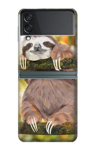 Samsung Galaxy Flip3 5G Hard Case Cute Baby Sloth Paint
