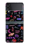 Samsung Galaxy Flip3 5G Hard Case Vintage Neon Graphic