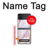 Samsung Galaxy Flip3 5G Hard Case Soft Pink Marble Graphic Print with custom name