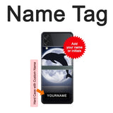 Samsung Galaxy Flip3 5G Hard Case Dolphin Moon Night with custom name