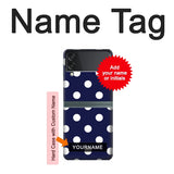 Samsung Galaxy Flip3 5G Hard Case Blue Polka Dot with custom name