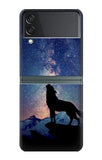 Samsung Galaxy Flip3 5G Hard Case Wolf Howling Million Star