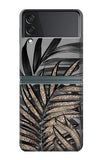 Samsung Galaxy Flip3 5G Hard Case Gray Black Palm Leaves