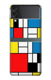 Samsung Galaxy Flip3 5G Hard Case Piet Mondrian Line Art Composition